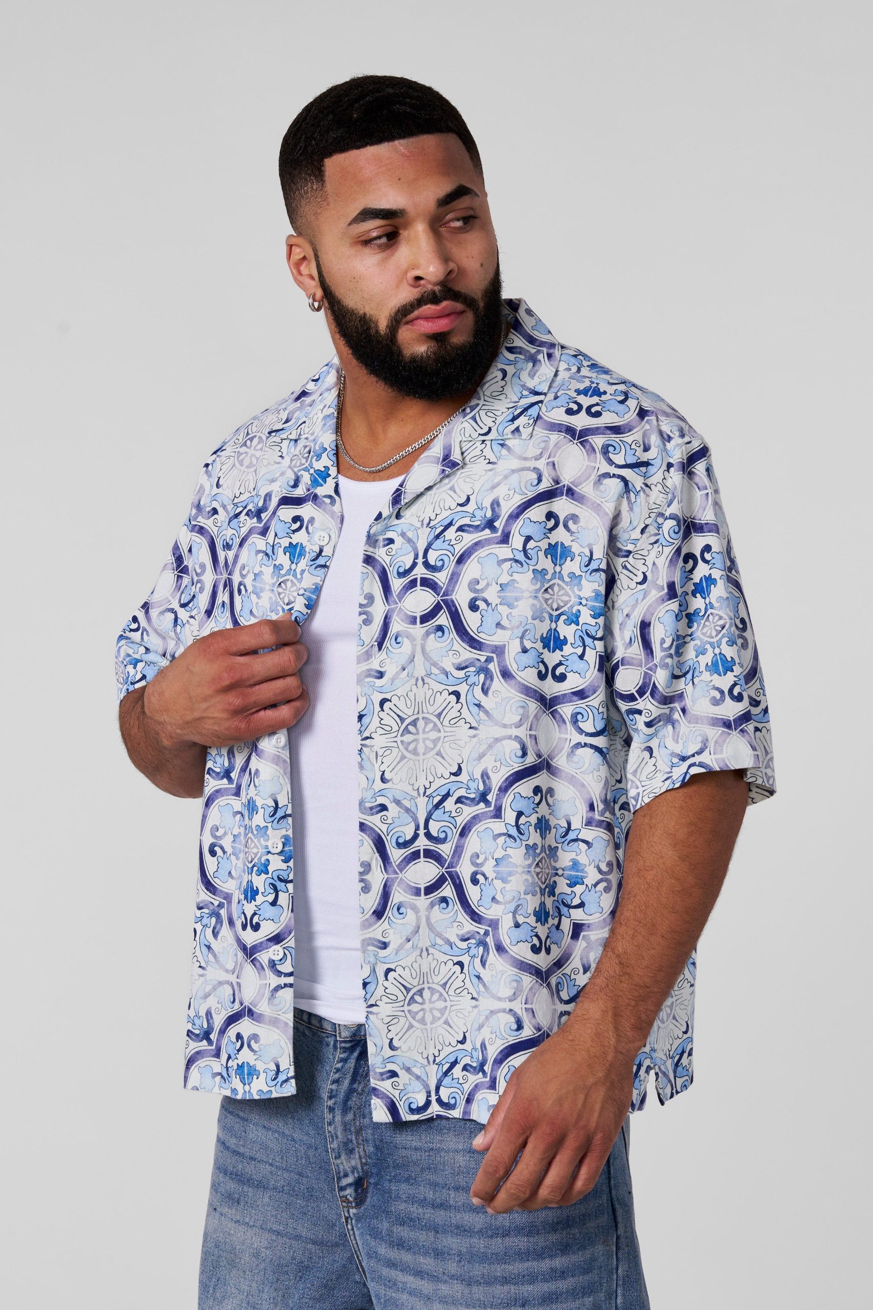 4093 - Mosaic Linen Button-Ups - Image 7