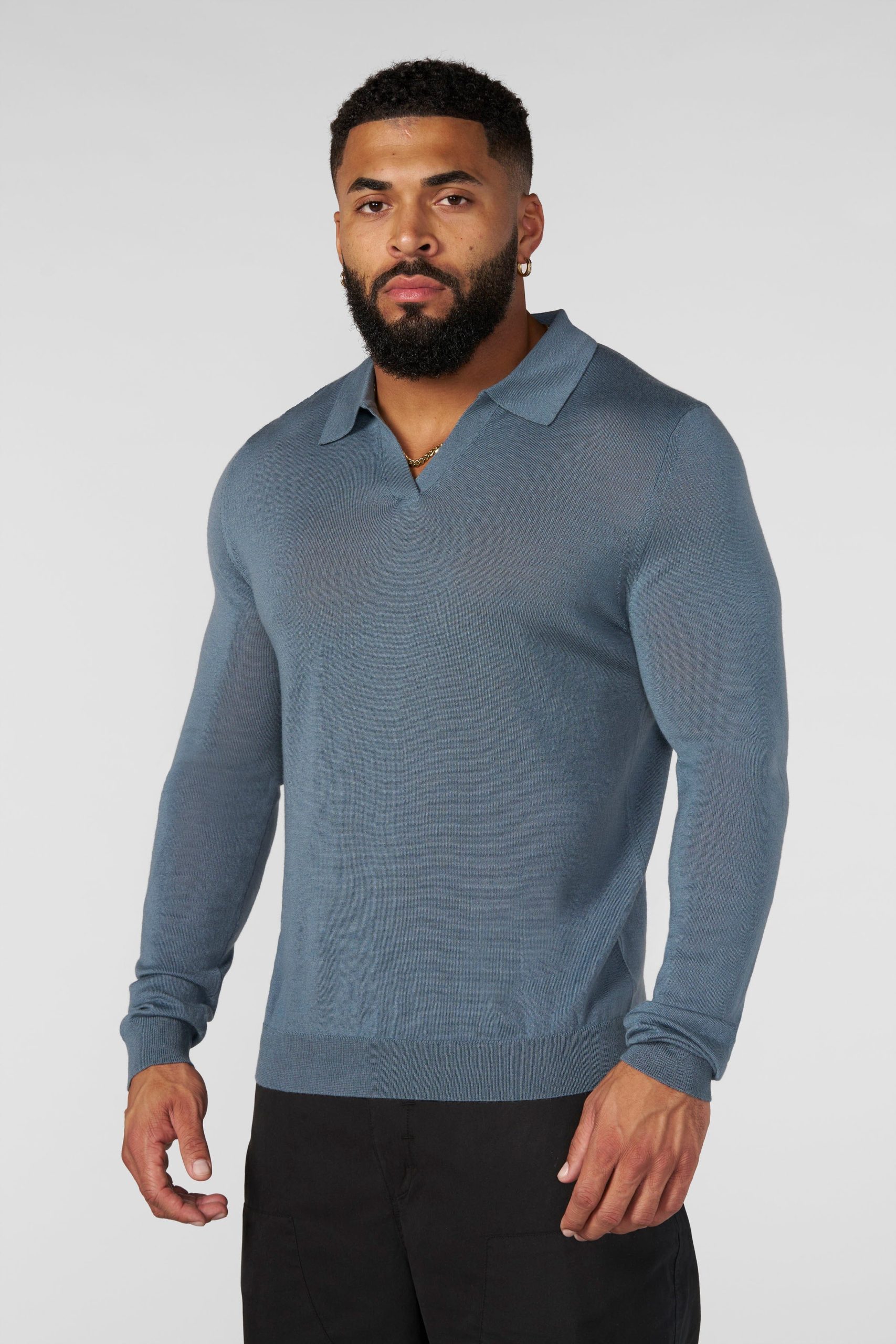8018 - Monaco Wool Longsleeve Polo - Image 9