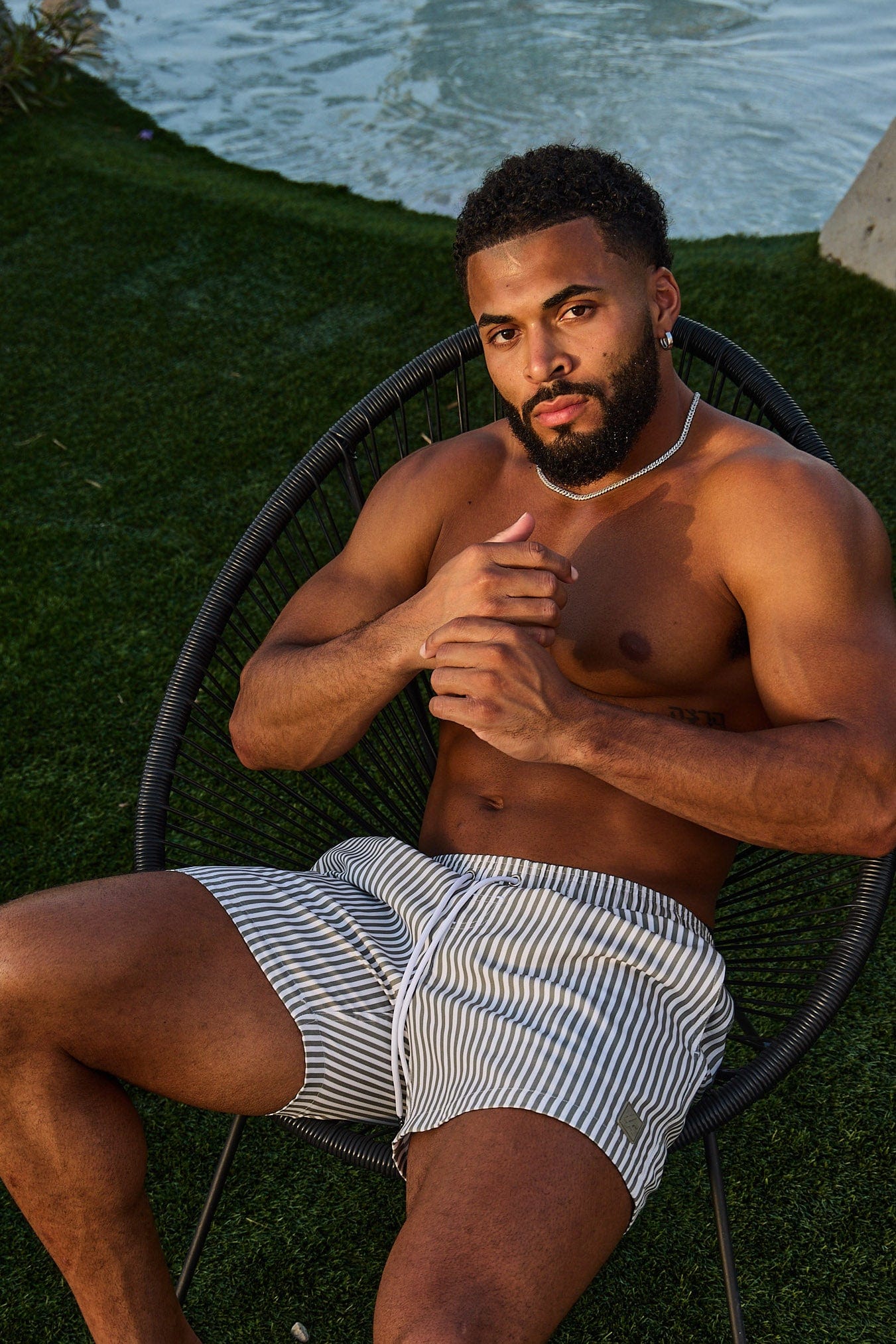 1056 - Striped Swim Shorts - Image 5